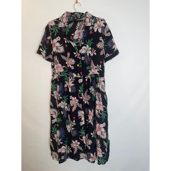 Ming Casual Floral Button-up Dress - Size‎ M - Fun! - Picture 1 of 10